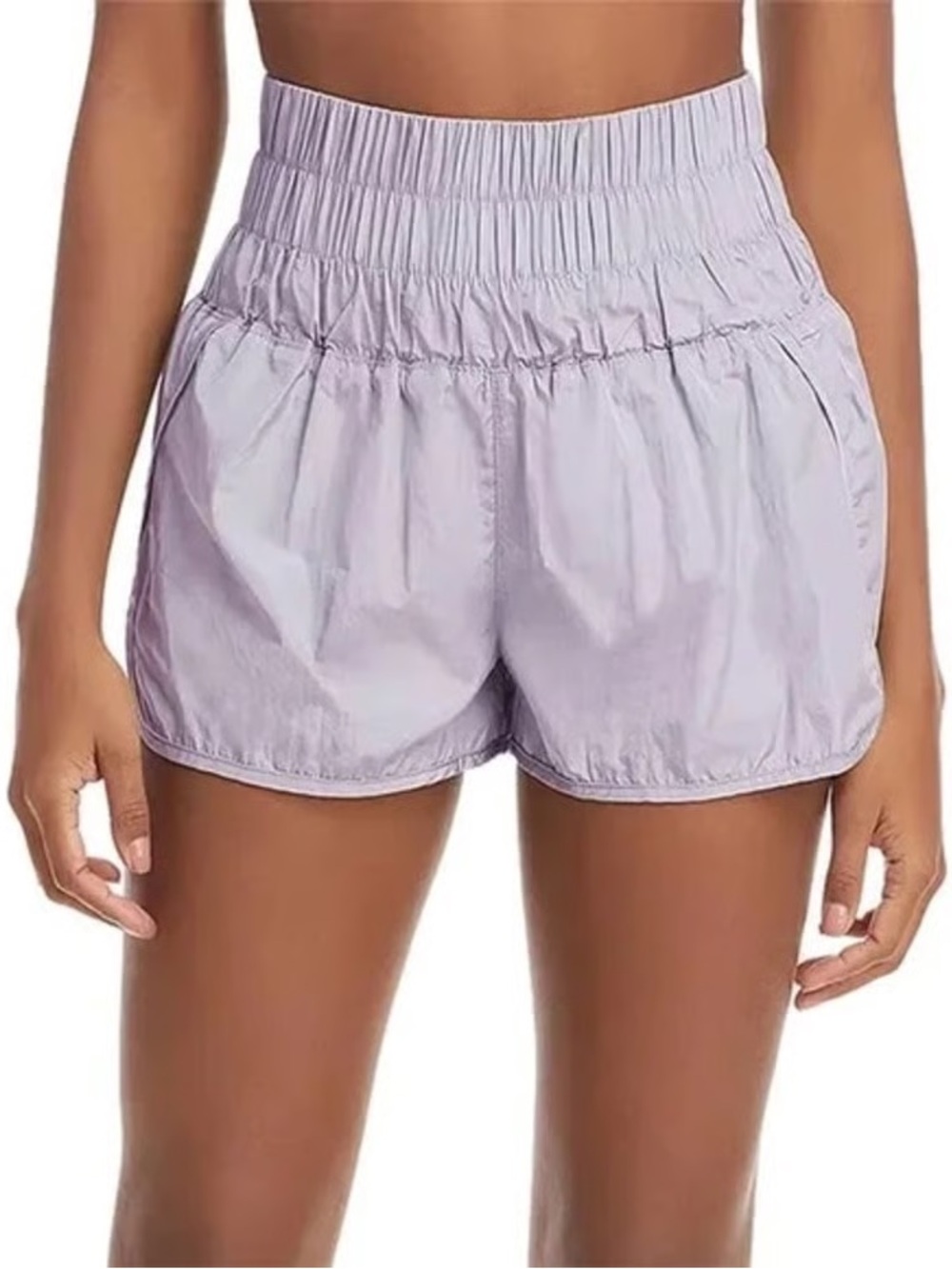 Free People High-Waist Lavender Women’s Shorts with Smocked Waist